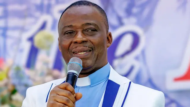 Daniel Olukoya during service 