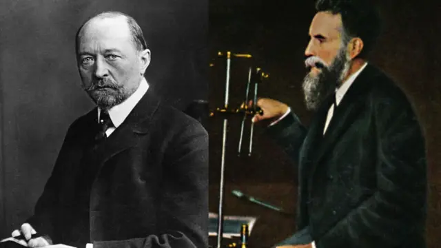 எமில் அடோல்ஃப் வான் பெஹ்ரிங் (இடது) வில்ஹெல்ம் கான்ராட் வான் ரான்ட்ஜென் (வலது) 