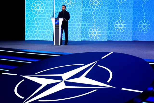 Зеленский во время выступления на саммите НАТО