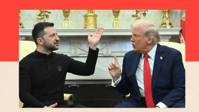 ፕረዚደንት ኣመሪካ ዶናልድ ትራምፕ ምስ ፕረዚደንት ዩክረይን ቮሎዲሚር ዘለንስኪ ኣብ ዋይት ሃውስ ዋሽንግተን ተራኺቡ