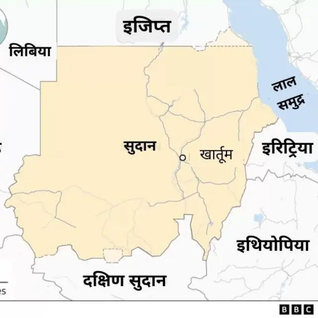 सुदानचा नकाशा