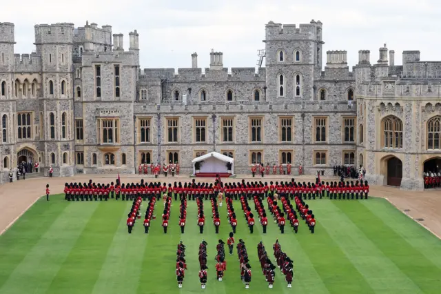 Guard of Honour during di State visit by di President of di United States of America for Windsor Castle on September 17, 2025 for Windsor, England. 