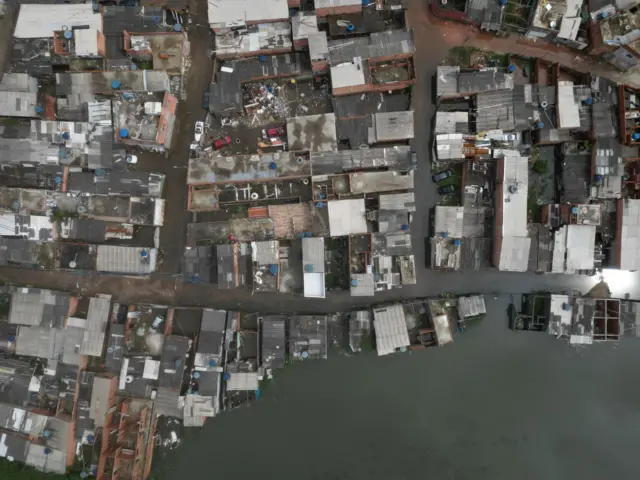 Região alagada de São Paulo