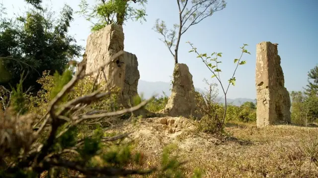 क्वाक्ता में कुकी समुदाय के एक परिवार का घर