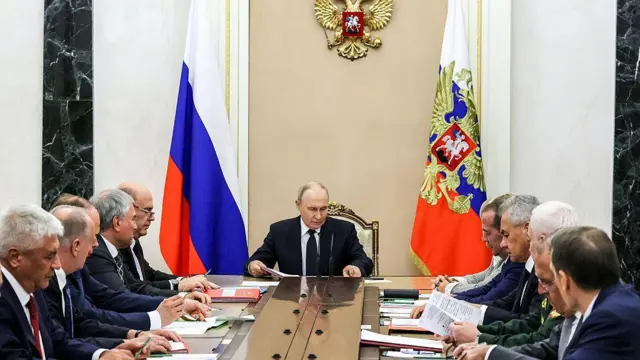 Володимир Путін на засіданні Ради безпеки Росії в Москві, 21 серпня