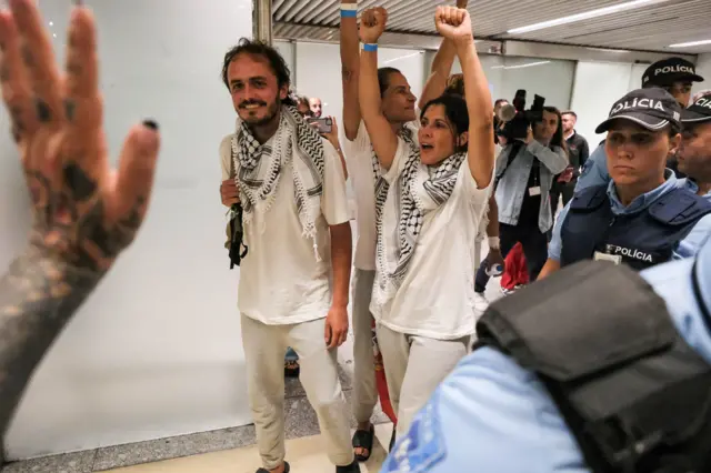 propalestinski aktivisti, portugalci iz sumud flotile