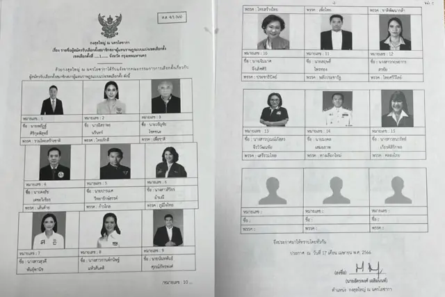 เอกสารแนะนำตัวผู้สมัคร ส.ส. ที่ส่งถึงผู้มีสิทธิเลือกตั้งนอกราชอาณาจักร พบว่าชื่อพรรคไม่อยู่ช่องเดียวกับชื่อผู้สมัคร