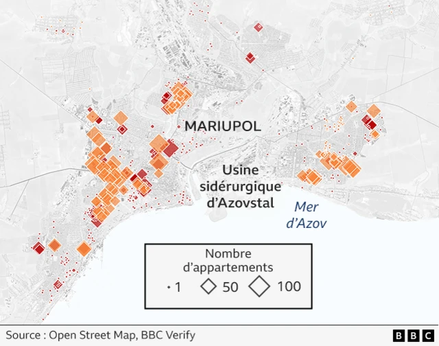 Les maisons mises en évidence en orange ont été identifiées comme potentiellement "sans propriétaire" - la première étape du processus.