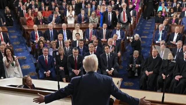 Donald Tramp tokom govora u Senatu, u martu 2025.