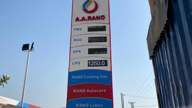 Filling station wit price of feul products