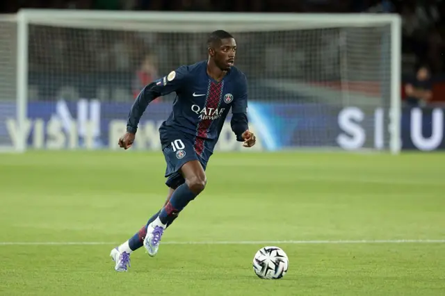 Ousmane Dembélé du PSG lors du match de Ligue 1 entre le Paris Saint-Germain et Angers, le 22 août 2025 à Paris. 