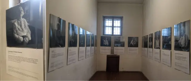 Một phụ nữ ủng hộ Bolshevik, sau đó tham gia UPA vì sự tàn bạo của Khủng bố Đỏ (trái); Chân dung du kích UPA tại bảo tàng Lviv – vốn là nhà tù chính trị khi Ukraine là một phần của Ba Lan, Đức Quốc xã và Liên Xô.