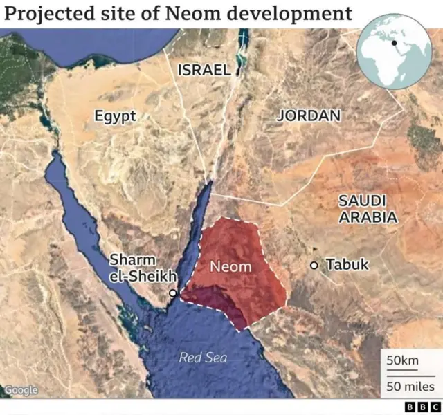 نیوم کا محل وقوع