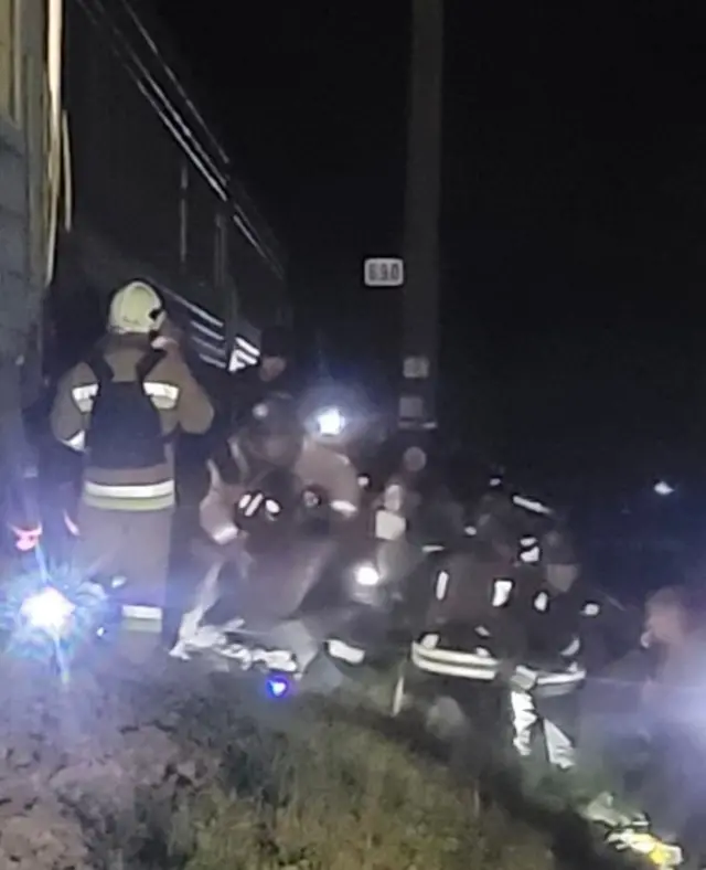 Евакуація пасажирів із потягу Харків-Перемишль 