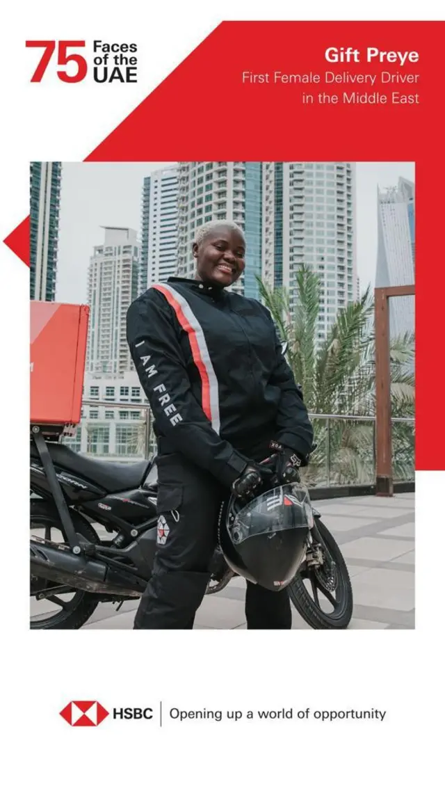 'Na just $300 follow me enta UAE' - UAE first female delivery rider share her tori