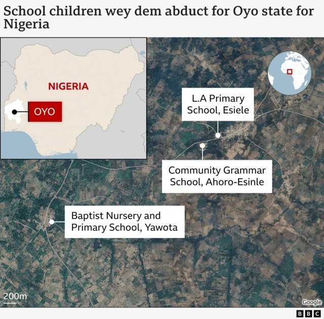 Map locator show wia di kidnap happun for Oyo state