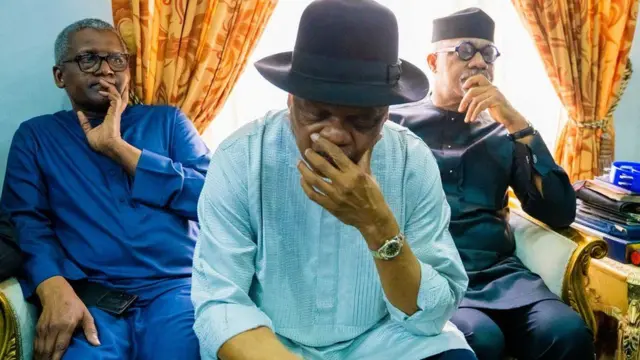 Fotos of Ogun state govnor Dapo Abiodun, Aliko Dangote plus oda associates