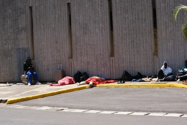 Stranded passengers for Kenyan airport