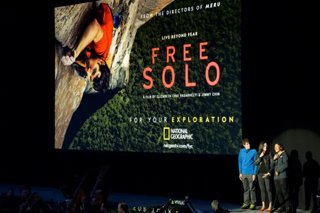 霍诺德挑战“Freerider”路线的过程被拍成纪录片《赤手登峰》(Free Solo)