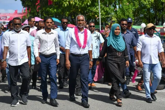 विपक्षी गठबंधन के उम्मीदवार मोहम्मद मुइज़्ज़ू. 