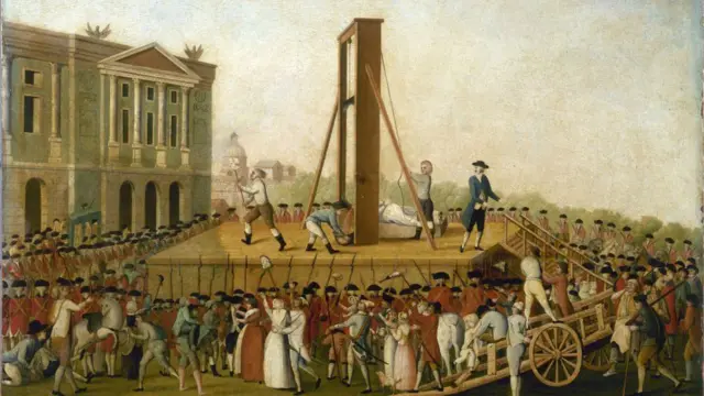 Ilustrasi eksekusi Marie Antoinette.