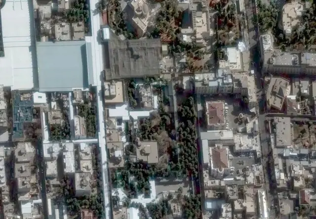 Hamaney'in saldırı sırasında bulunduğu yerleşkenin uydu görüntüsü