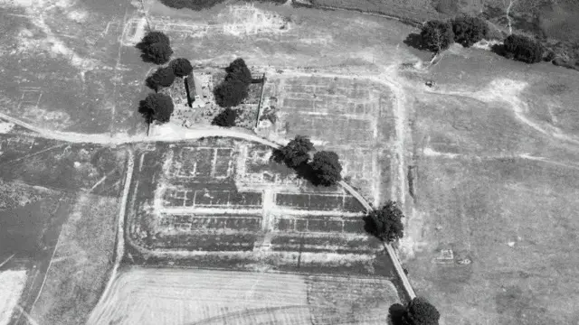 Caerhun or Canovium Roman fort, Conwy; a rebalanced image revealing new details of buried Roman buildings (17 July 2026).