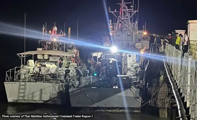 နိုဝင်ဘာ ၂၉ ရက်မှာ မြန်မာရေတပ် ပစ်ခတ်ဖမ်းဆီးခဲ့တဲ့ ထိုင်းငါးဖမ်းလှေ 