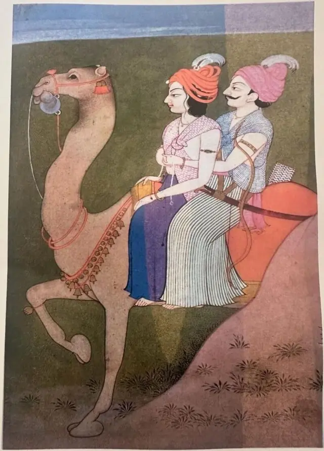 کئی جگہ شادی کے بعد سسی اور پنوں کی تصویر اس طرح پیش کی گئی ہے