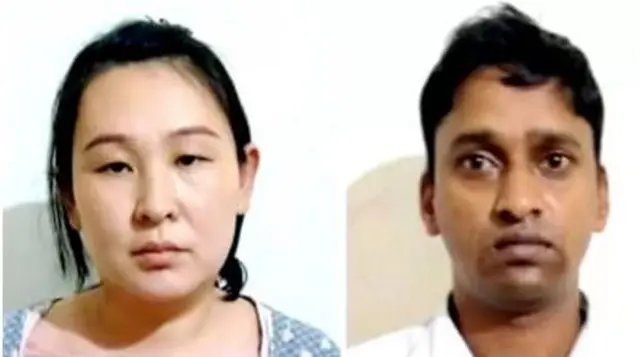 Liang Tian Tian and Parshuram Takve for dia police mugshot Two pipo 