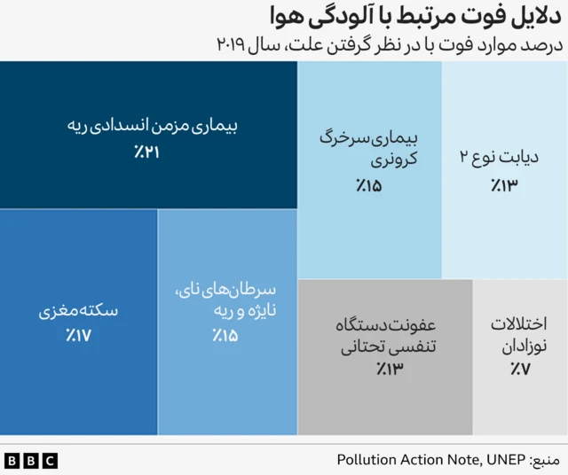 بیماری های ناشی از آلودگی هوا