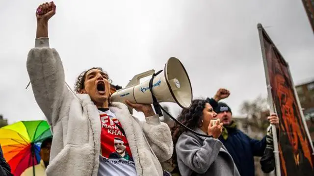 Prostesto contra intervenção do governo Trump em universidades