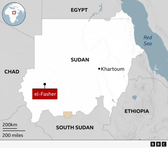 E-Fashar waxay aheyd goobtii ugu dambeysay ay ku xooganayeen ciidamada ee Darfur, waana dhul ay RSF hore u joogtay.