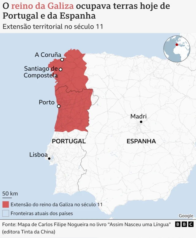 Mapa destacando o reinopromotiecode zebetGaliza