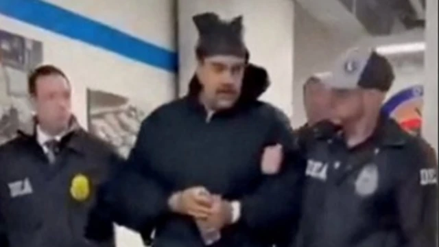 Imagen de maduro en la sede de la DEA en Nueva York en la noche del sábado.