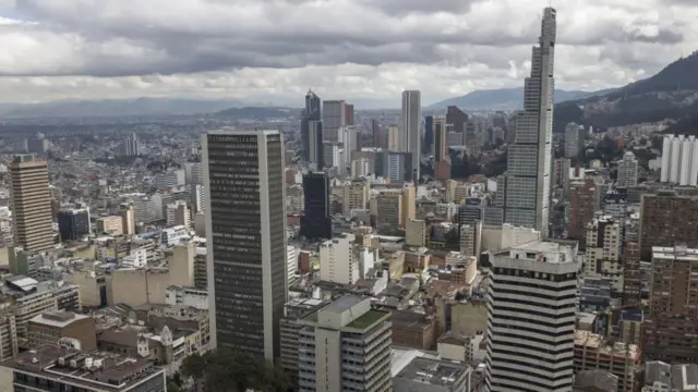 Skyline de Bogotá en una foto aérea tomada en 2021. 