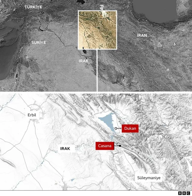 Casana Mağarası'nın yerini gösteren harita.