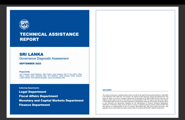 වංචා දූෂණ වැළැක්වීම, විනිවිදභාවය හා වගවීම ඉහළ දැමීම සම්බන්ධයෙන් අනිවාර්යෙන් ක්රියාවට නැංවිය යුතු නිර්දේශ 16ක් ජාත්යන්තර මුල්ය අරමුදල (IMF) ශ්රී ලංකා රජයට ඉදිරිපත් කර ඇත.