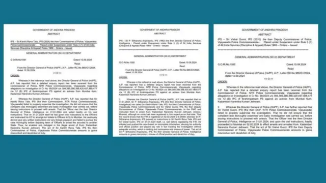 पोलीसांच्या निलंबनासाठी जारी करण्यात आलेले तीन स्वतंत्र आदेश