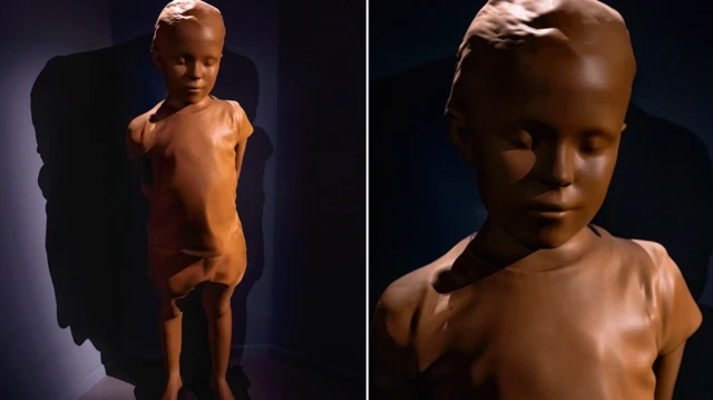 plastik çocuk heykeli