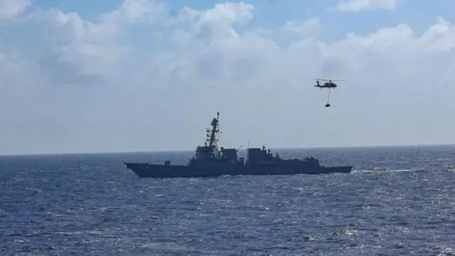 تصویری از ناو جنگی امریکا در بحر کارائیب