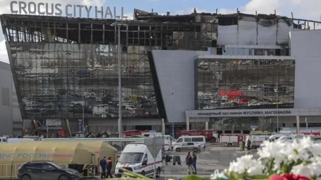 "Крокус Сити Холлдун" өрттөнгөндөн кийинки абалы 
