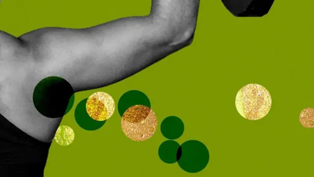 一張舉重運動中腋窩發出氣味的合成圖