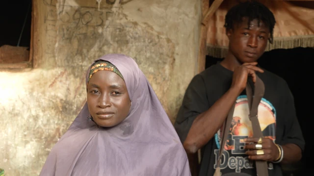 Khadija Ahmed and her son Abdullahi Ali Ahmed, a Dambe fighter nicknamed Coronavirus