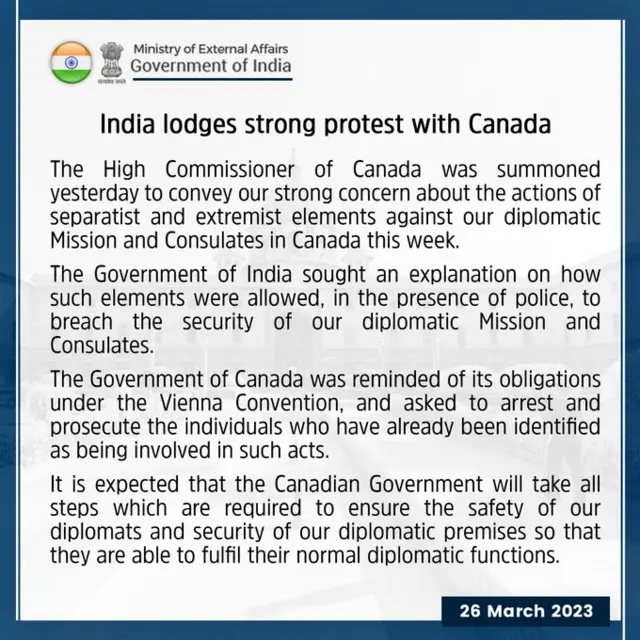 ကနေဒါသံအမတ်ကို အိန္ဒိယ ဆင့်ခေါ် 