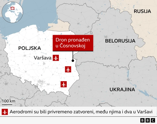 руски дронови изнад пољске