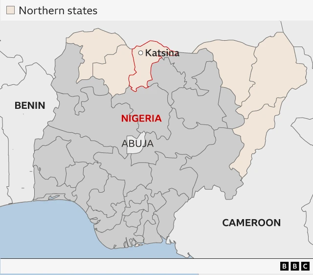 Locator map six N Nigeria
