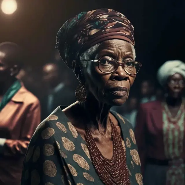 Une vieille femme africaine portant des verres IA.