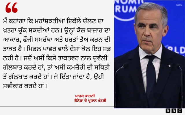 ਖ਼ਬਰ ਵਿੱਚੋਂ ਮਾਰਕ ਕਾਰਨੀ ਦਾ ਉਨ੍ਹਾਂ ਦੀ ਤਸਵੀਰ ਦੇ ਨਾਲ ਕਥਨ
