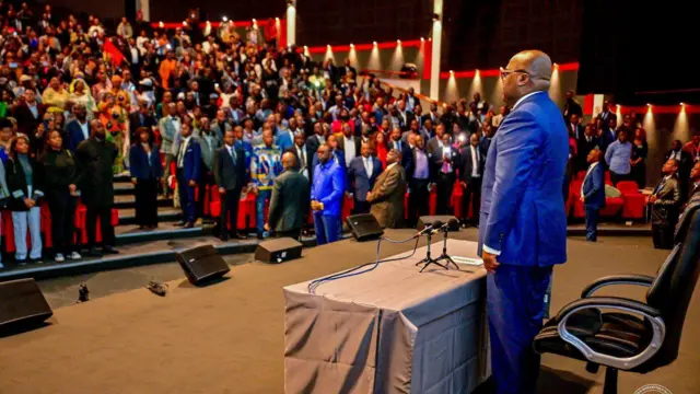 Perezifa Felix Tshisekedi yijeje Abanye-Congo baba mu Bubirigi ko atazodohoka ku nshingano ziwe zo gukingira ubusugire bw’ubutaka bw’igihugu